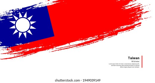Creative hand drawing brush flag of Taiwan country for special national day