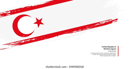 Kreative Handzeichner-Pinselflagge des Landes der türkischen Republik Nordzypern für besonderen Unabhängigkeitstag