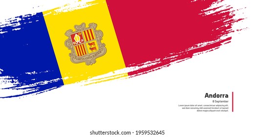 Creative Hand Drawing Brush Flag Andorra Stock Vector (Royalty Free ...