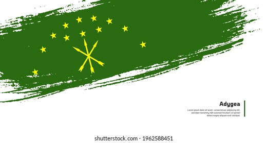 Creative hand drawing brush flag of Adygea country for special national day