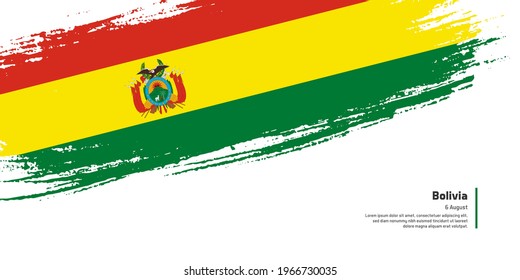 Creative hand drawing brush flag of Bolivia country for special independence day