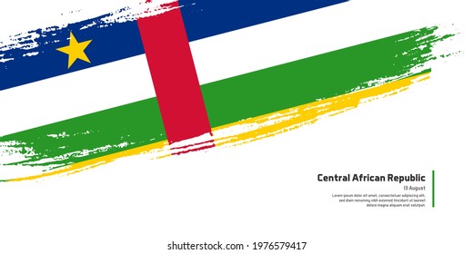 Creative hand drawing brush flag of Central African Republic country for special independence day