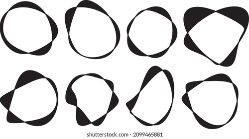 creative of hand drawing circle line. hand drawing circle. circle sketch set. Random abstract liquid organic shape. Modern liquid shape. irregular blob shape design