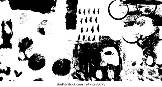 Creative hand drawn background. Grunge graphics universal black and white