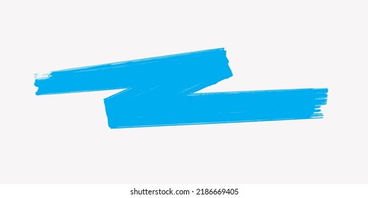 Creative Hand Drawn Blue Brush Stroke, Marker Pen Illustration Isolated on White Background. EPS Vector Design.