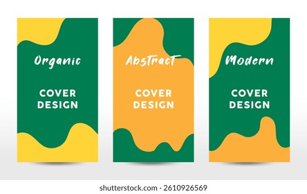Creative hand drawn cover design background vector. Style organic abstract design for social media stories page