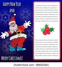 Creative hand drawn doodle style illustration of Cute Santa Claus, for Merry Christmas and Happy New Year celebration