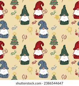 Creative hand drawn of gnomes