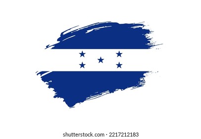 Bandera de Honduras de grano dibujada a mano creativa con fondo sólido
