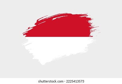 Kreative, handgezeichnete, farbige Flagge von Monaco auf solidem Hintergrund