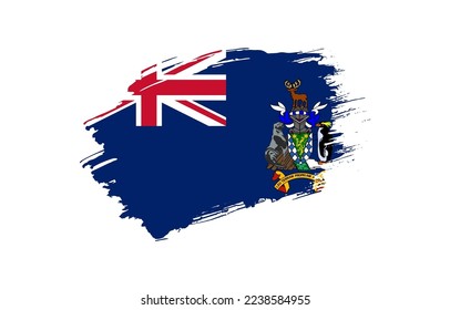 Bandera de grano pintada a mano con fondo sólido de Georgia del Sur y Sandwich del Sur