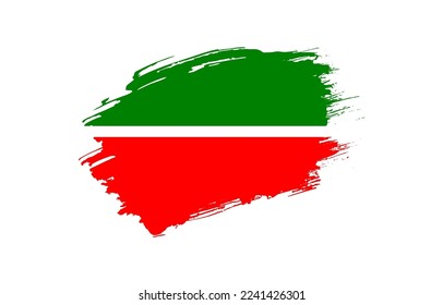 Creative hand drawn grunge brushed flag of Tatarstan with solid background
