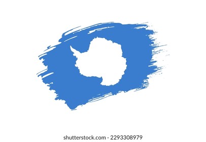 Creative hand drawn grunge brushed flag of Antarctica with solid background