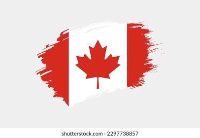 Bandera de Canadá con fondo sólido dibujada a mano