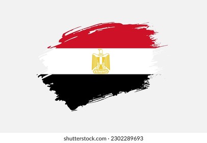 Bandera de Egipto con fondo sólido dibujada a mano