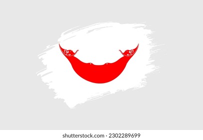 Creative hand drawn grunge brushed flag of Easter Island with solid background