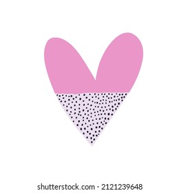 Creative hand drawn heart isolated on white. Vector illustration