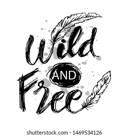 Creative hand drawn lettering Wild Soul.
