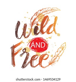 Creative hand drawn lettering Wild Soul.