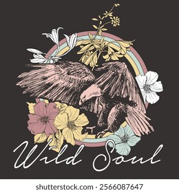 Creative hand drawn lettering Wild Soul.