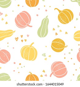 Diseño creativo de calabaza a mano sin fisuras, bonito otoño, día de gracias o fondo de Halloween - ideal para textiles, banners, papel pintado, envoltura - diseño vectorial