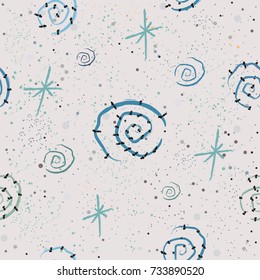 Creative Hand Drawn Seamless Pattern. Great for wedding cards, postcards, t-shirts, bridal invitations, brochures, posters, gift wrapping, wall art, wallpapers, etc.  Vector Illustration.