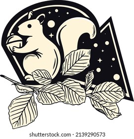 Creative hand drawn simple squirrel icon illustration design for your personal or commercial needs