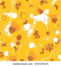 Creative hand drawn textures. Trendy Graphic Design with contour tropical leaves. Vector. Contemporary art. Modern fresh colors