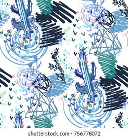 Creative hand drawn textures. Trendy Graphic Design. Vector. Contemporary art. Congrats