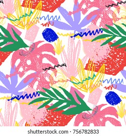 Creative hand drawn textures. Trendy Graphic Design. Vector. Contemporary art. Congrats
