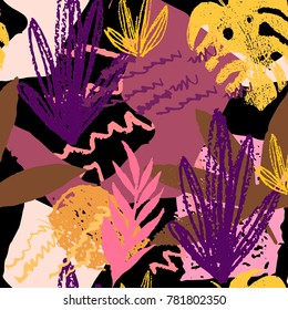 Creative hand drawn textures. Trendy Graphic Design. Vector. Contemporary art. Congrats
