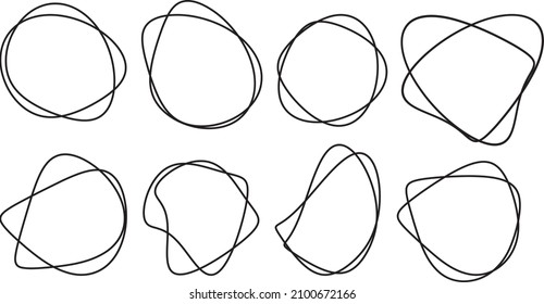 creative of hand drwaing circle line sketch flat and line 