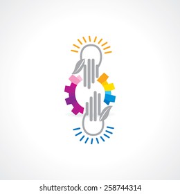 creative hand with gear concept
