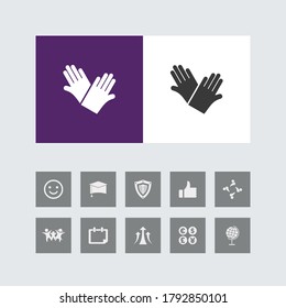 Icono de guantes de mano creativos con iconos bonitos.
