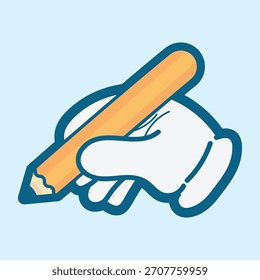 Kreative Hand, die Bleistift Ikone - Illustration der künstlerischen Werkzeug symbolisiert Kreativität, Design, Malerei, Renovierung, DIY-Projekte, Handwerker, und Kunst-Service.