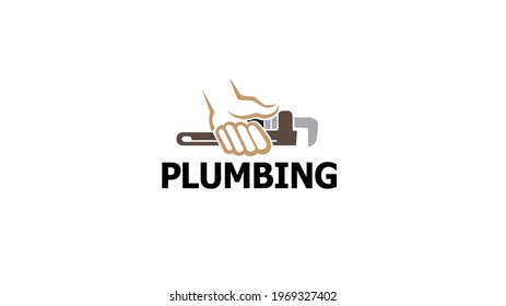 Creative Hand holding Wrench Logo Vector Design