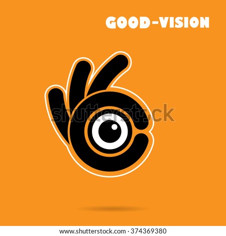 Creative hand icon abstract logo design vector template.Vision sign.Hand OK symbol icon.Corporate business and industrial creative logotype symbol.Vector illustration