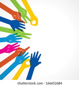 Creative hand icon - vector illustration