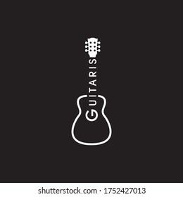 creative hand lettering guitar logo for guitarist