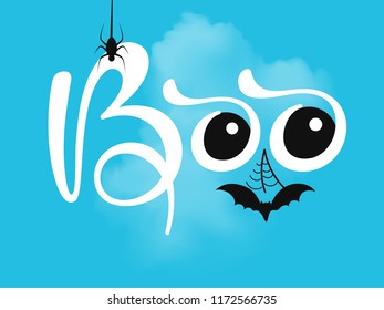 Creative Hand Lettering Text ”Boo”.