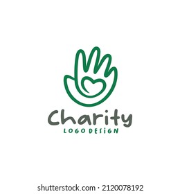 creative hand logo design with linier stlye
