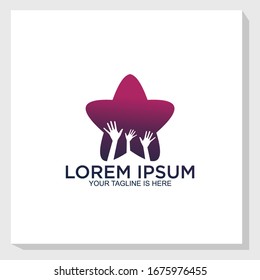 creative hand logo template design vector, hand people design vector