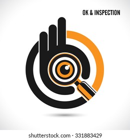 Creative hand with searching and looking for talent.Hand Ok symbol icon.Searching and inspection concept.Vector illustration