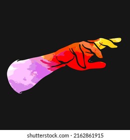 Creative Hand Sign. hand drawn sketch. real human hand sign. vector drawing.