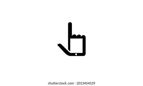 creative hand smartphone click logo vector design illustration
