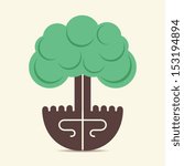 creative hand tree stock vector