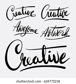 creative hand written typography. Good use for logotype, symbol, cover label, product, brand, poster title or any graphic design you want. Easy to use or change color 
