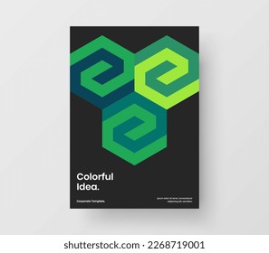 Creative handbill A4 vector design template. Modern mosaic tiles presentation concept.