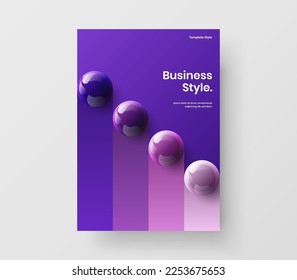 Creative handbill vector design layout. Simple realistic balls catalog cover template.