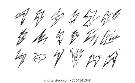 Creative Handcrafted Lightning Bolt Vector Design